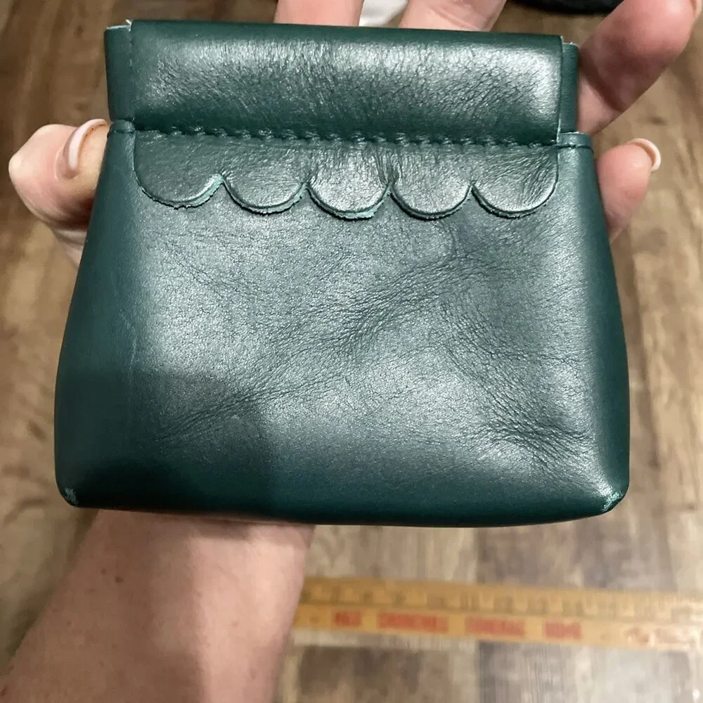 Portland Leather Goods Leather Penny Pouch Dark Teal Green Leather - Picture 2 of 9